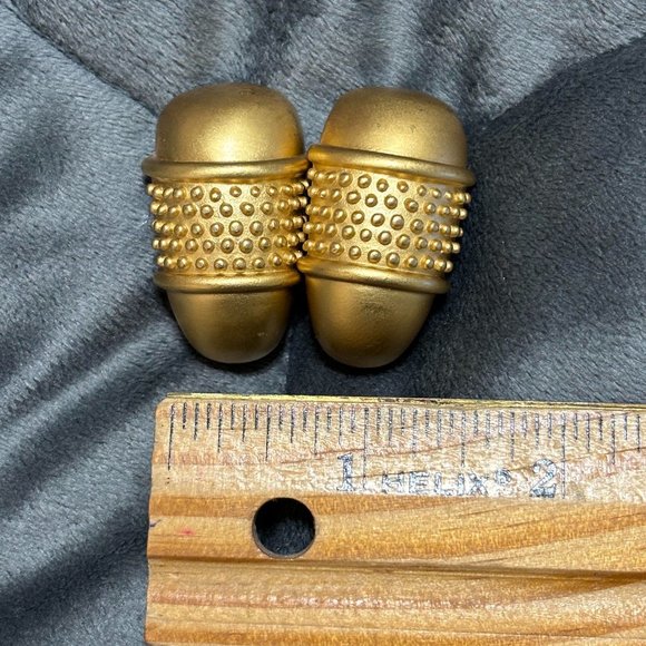 Liz Claiborne Matte Gold Tone Earrings Vintage Pierced Signed - Picture 4 of 8